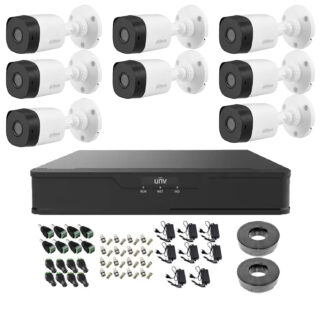 Kit supraveghere Rovision - Sistem complet profesional 8 camere supraveghere exterior Dahua full hd IR 20m, DVR 8 canale, accesorii