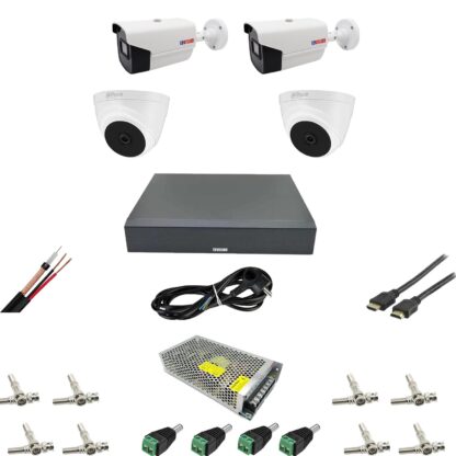Kit Supraveghere Video mixt 4 camere 2MP 1080P full hd IR30m, full accesorii [1]