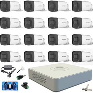 Kit Supraveghere - Sistem supraveghere Hikvision cu 16 camere video, 2MP Turbo HD, IR 40m