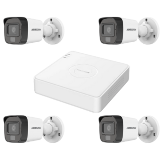 Sistem de supraveghere basic 4 camere supraveghere exterior 2MP Microfon Hikvision Turbo HD