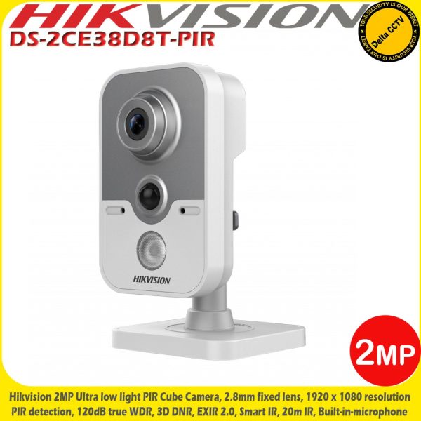 Camera cube Turbo HD Hikvision DS-2CE38D8T-PIR 2MP Starlight, 2.8mm, IR Exir 20m, microfon si PIR, WDR 120dB [1]