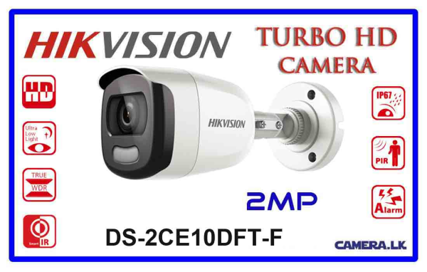 Camera de supraveghere Bullet Turbo HD de exterior Hikvision DS-2CE10DFT-F, 2 MP, IR 20 m, 3.6 mm [1]