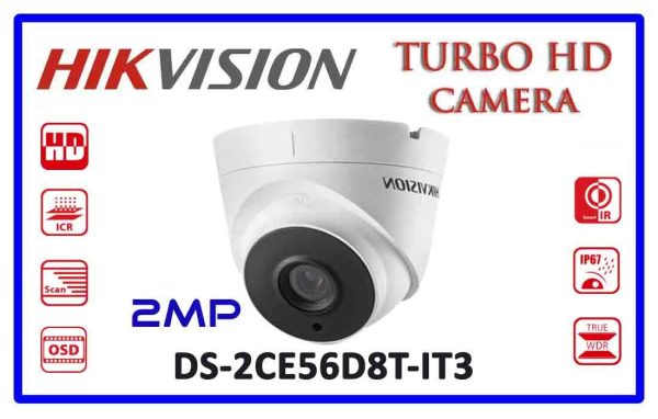Camera dome Turbo HD Hikvision DS-2CE56D8T-IT3E 2MP, 2.8mm, IR 40m, IP67, WDR 120dB, PoC [1]