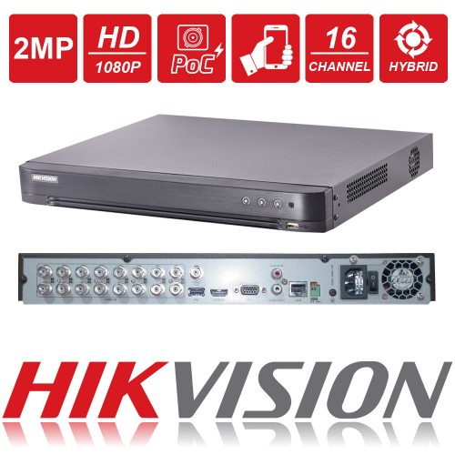 DVR 16 canale Turbo HD 4.0 Hikvision DS-7216HQHI-K2/P HDMI 4K, H.265+, 2xSATA, PoC [1]