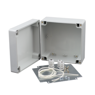 Kit supraveghere Hikvision - Doza exterior cu placa metalica montaj echipamente