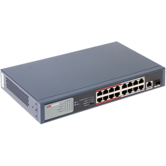 Switch 16 porturi PoE, 2 porturi uplink - HIKVISION