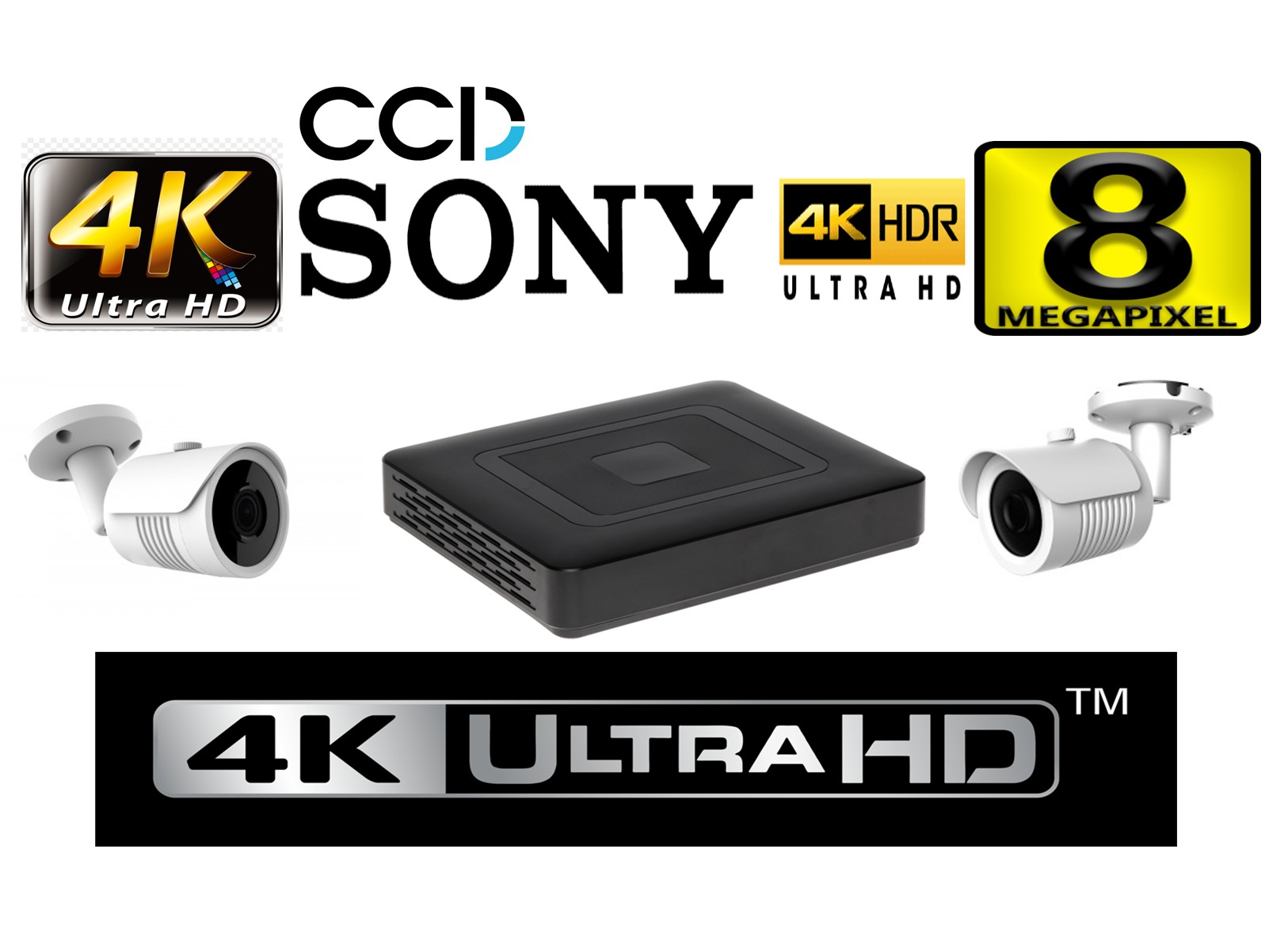 Kit supraveghere video tehnologie 4K 2 ROVISION de 8MP 25m IR Sony Starvis 2.8mm cu DVR 4K -