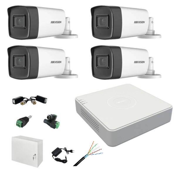 Kit complet profesional 4 camere supraveghere exterior 5MP TurboHD HIKVISION 40 m IR [1]