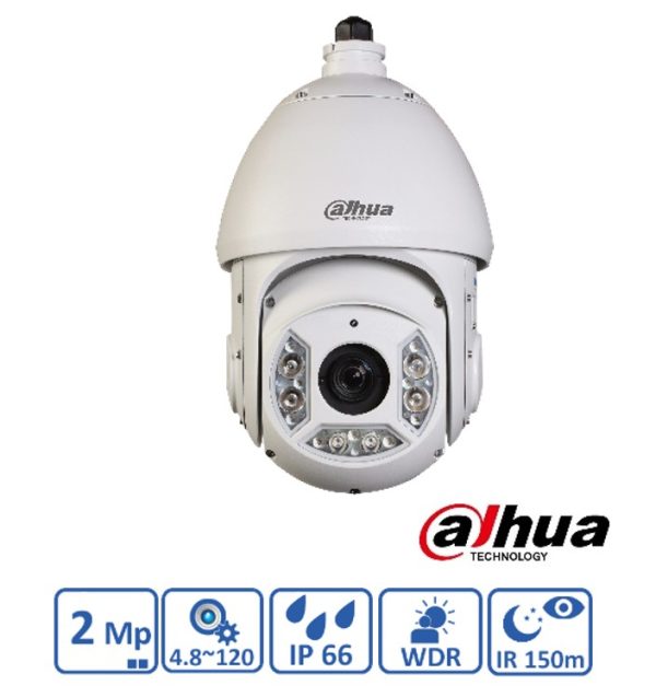 Speed Dome HDCVI Dahua SD6C225I-HC 2MP Starlight, 4.8-120mm, WDR 120dB, IR 150m, IP66, auto focus [1]