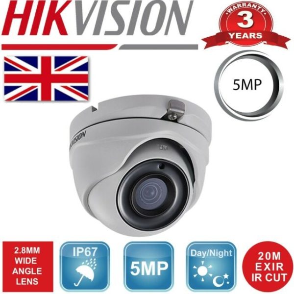 Camera de supraveghere Dome Hikvision Ultra HD DS-2CE56H0T-ITME , 5 MP, IR 20 m, lentila 2.8 mm, PoC,  ip67 [1]