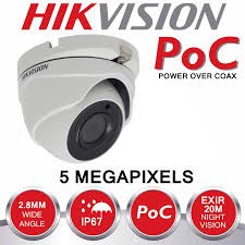 Camera de supraveghere Dome Hikvision Ultra HD DS-2CE56H0T-ITME , 5 MP, IR 20 m, lentila 2.8 mm, PoC,  ip67 [1]