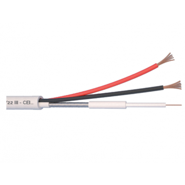 Cablu microcoaxial Emtex 100% cupru+ alimentare 2x 0.8mm RG 174 rola 100m RG1742C [1]