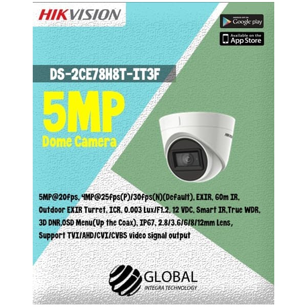 Camera dome Turbo HD Hikvision DS-2CE78H8T-IT3F 5MP Starlight, 2.8mm, IR Exir 60m, IP67, WDR 130dB [1]