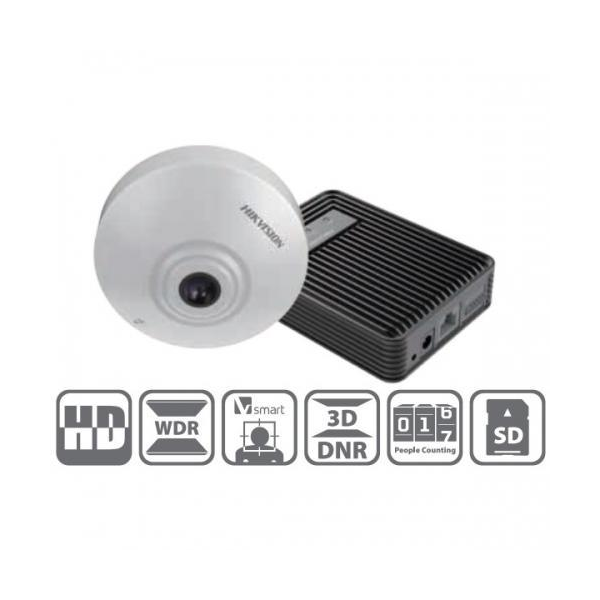 Camera IP Fisheye 1MP, Interior, POE, Slot Card, People Counting - HikVision IDS-2CD6412FWD/C [1]