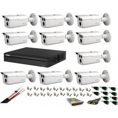 Sistem supraveghere video profesional cu 10 camere Dahua 2MP HDCVI IR 80m ,full accesorii, cablu coaxial, live internet [1]