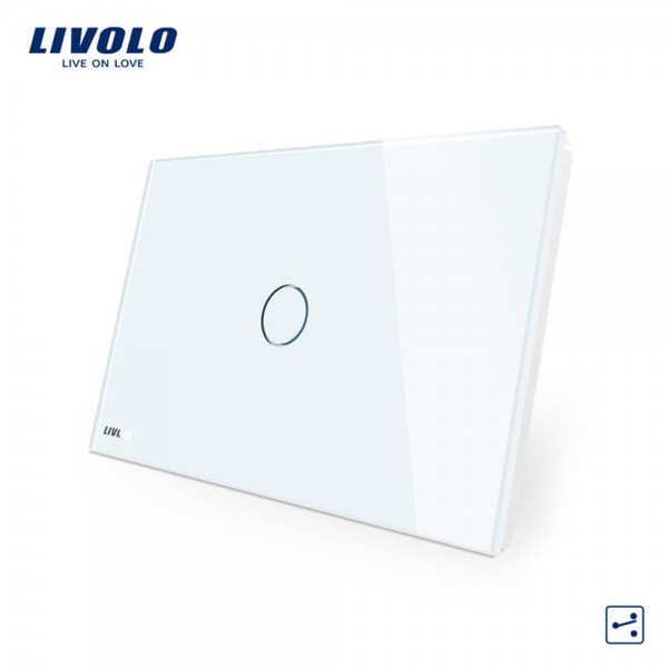 Intrerupator cap scara/cruce cu touch Livolo din sticla – standard italian alb [1]