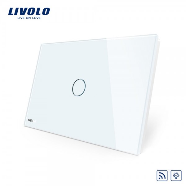 Intrerupator cu variator wireless cu touch Livolo din sticla – standard italian alb [1]