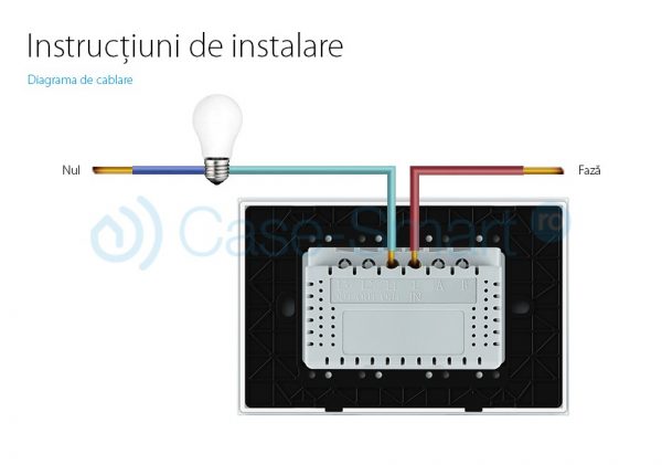 Intrerupator cu variator wireless cu touch Livolo din sticla – standard italian alb [1]