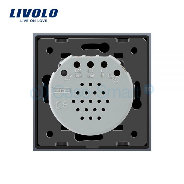 Intrerupator draperie wireless cu touch Livolo din sticla gri [1]