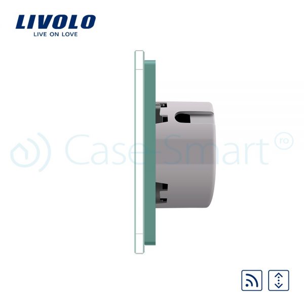 Intrerupator draperie wireless cu touch Livolo din sticla verde [1]