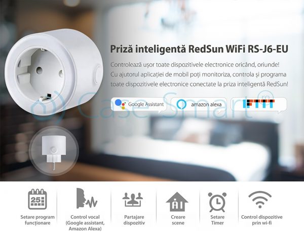 Priza inteligenta RedSun Wi-Fi rotunda EU – RS-M6, Control de pe telefonul mobil [1]
