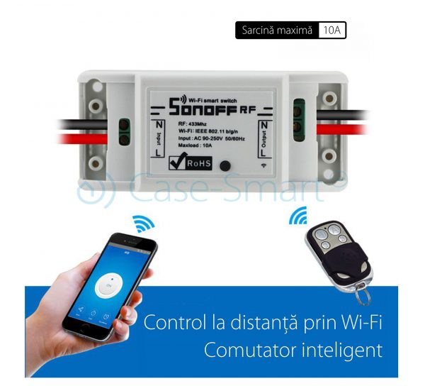 Releu control Wi-Fi si radiofrecventa 433 Mhz Sonoff RF alb [1]