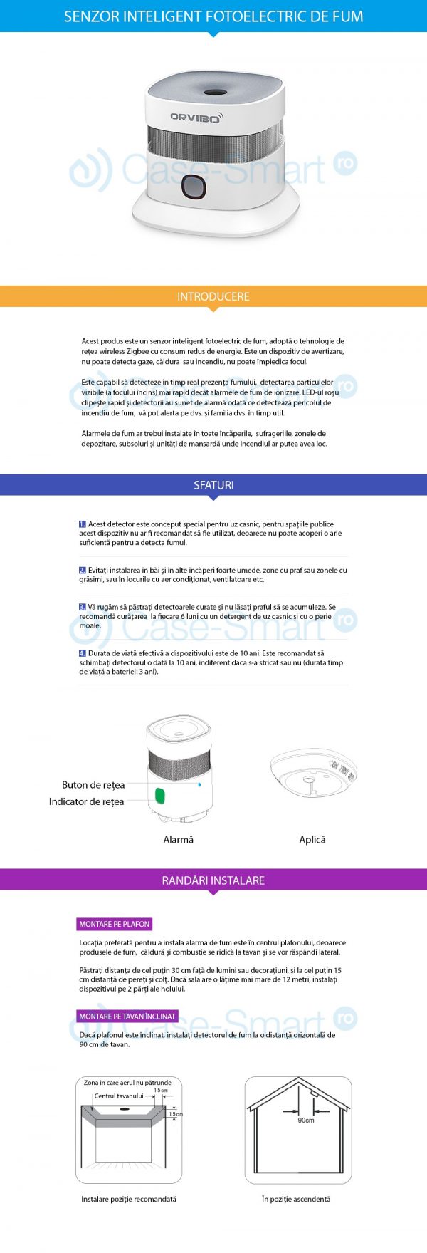 Senzor inteligent de fum ORVIBO [1]