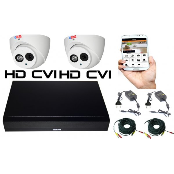 Sistem supraveghere video Rovision 2 camere 2mp IR50m IP67 , accesorii incluse [1]