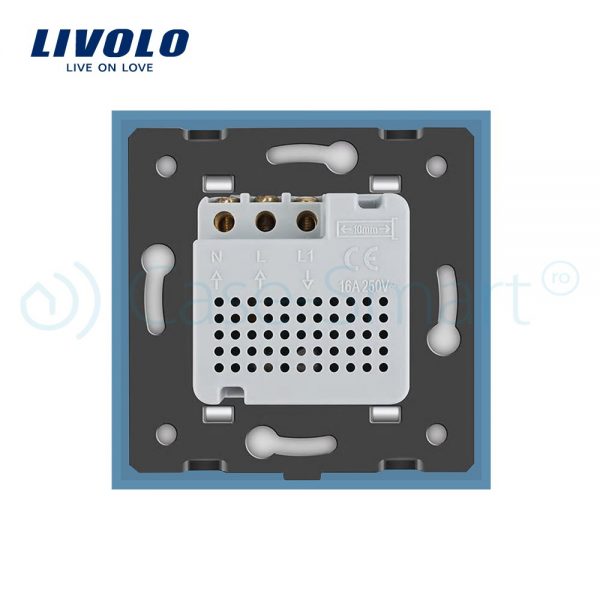 Termostat Livolo pentru sisteme de incalzire electrice albastru