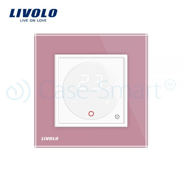 Termostat Livolo pentru sisteme de incalzire electrice roz