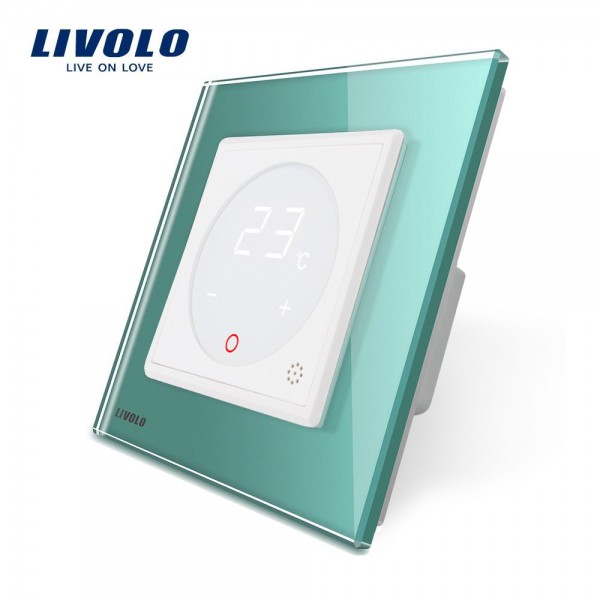 Termostat Livolo pentru sisteme de incalzire electrice verde