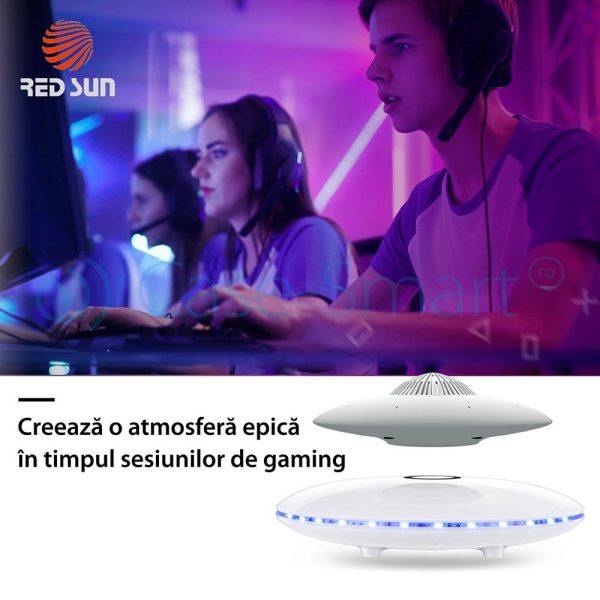 Boxa cu levitatie magnetica si conectare bluetooth Redsun alb [1]