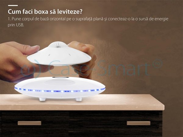 Boxa cu levitatie magnetica si conectare bluetooth Redsun alb [1]