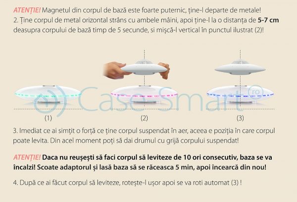 Boxa cu levitatie magnetica si conectare bluetooth Redsun alb [1]