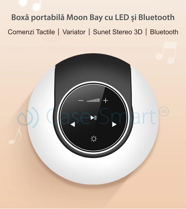 Boxa portabila Red Sun Moon Bay cu lampa cu LED, Bluetooth 4.0 albastru [1]