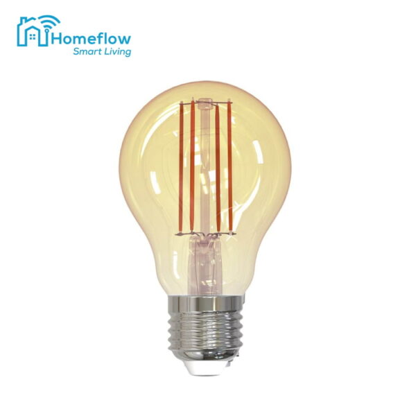 Bec inteligent LED Wireless Homeflow B-5009, E27, 5.5W (40W), 500lm, dimabil, filament, lumina calda, Control de pe telefonul mobil [1]