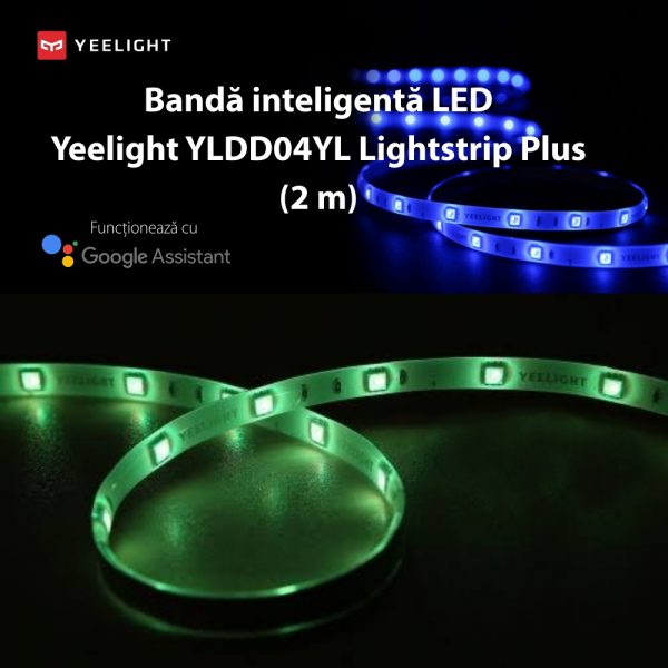 Banda LED inteligenta Yeelight Lightstrip Plus YLDD04YL, Smart, Lungime 2m, Putere 7.5W, Compatibil Google Assistant [1]
