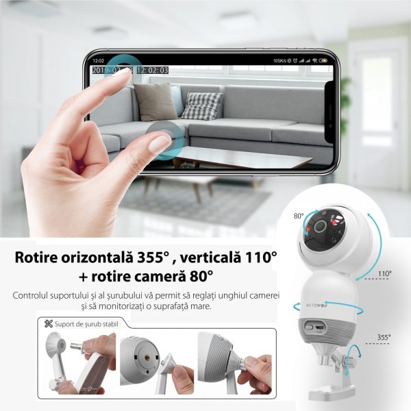 Camera de supraveghere inteligenta BlitzWolf BW-SHC1,1080p, Smart, Wi-Fi, Monitorizare de pe telefon [1]
