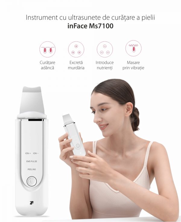 Instrument de curatare a pielii cu ultrasunete Xiaomi inFace MS7100, 4 Moduri, 1.5W, Baterie 500 mAh [1]