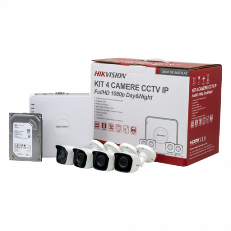 KIT 4 camere Bullet IP 2MP + NVR 4 canale'HDD 1TB - HIKVISION NK42N0H-1T(SG) [1]