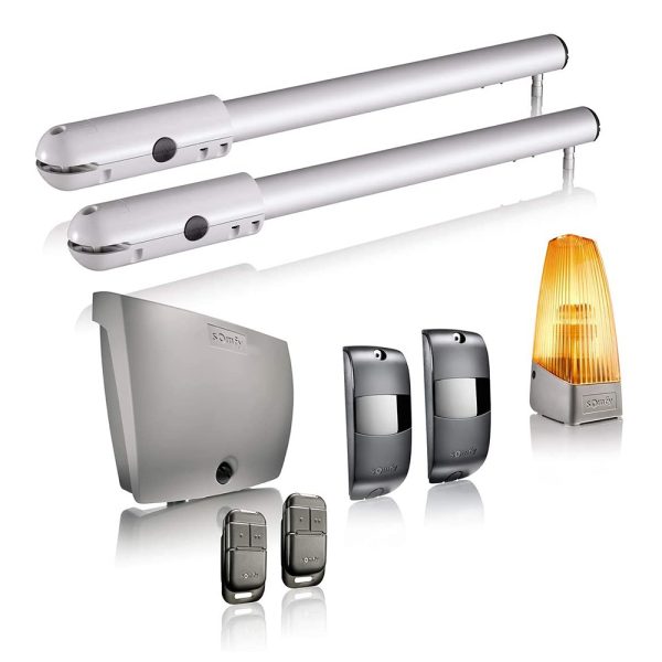 Kit automatizare poarta batanta Somfy SGS Essential, Include lampa de semnalizare, motor, fotocelule si telecomenzi [1]