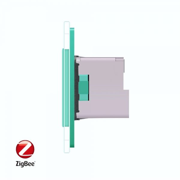 Intrerupator simplu ZigBee + priza simpla ZigBee, Livolo cu rama din sticla, Control de pe telefon [1]
