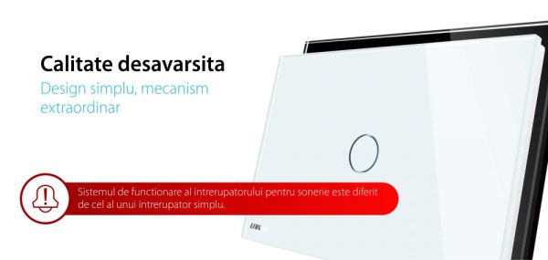 Buton sonerie cu touch Livolo din sticla, Standard italian [1]