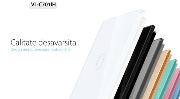 Intrerupator simplu cu revenire contact uscat Livolo cu touch din sticla [1]