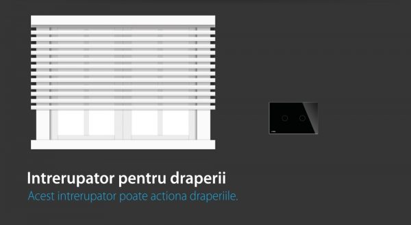 Intrerupator cu touch pentru draperie Livolo din sticla, Standard italian [1]