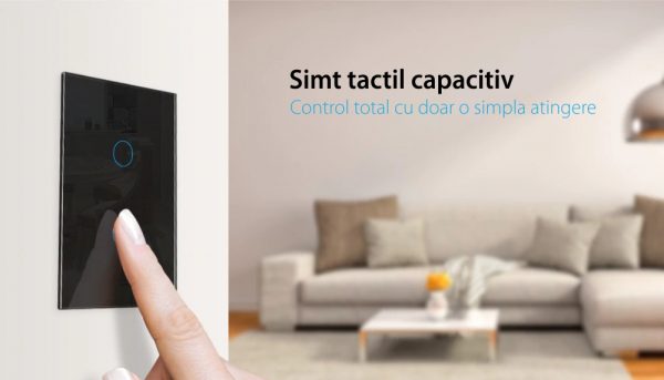 Intrerupator cu touch pentru draperie Livolo din sticla, Standard italian [1]