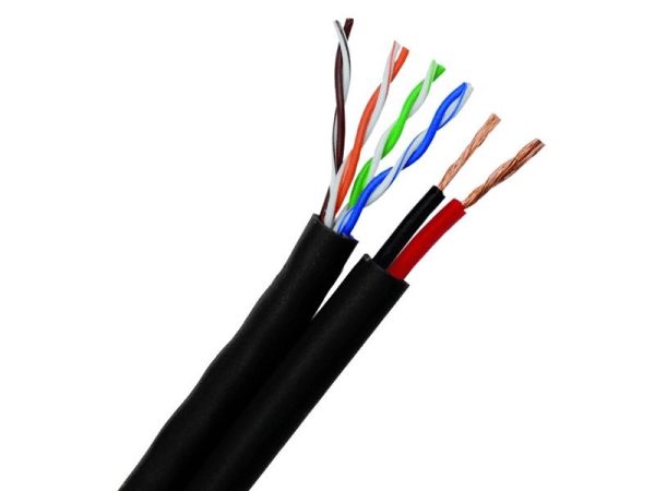 Cablu siamez UTP cat5 cupru 100% cu alimentare 2x1 mm rola 100m [1]