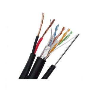 Cablu utp si ftp - Cablu FTP CAT5E 0.5mm Cupru 100% cu sufa 1mm  si alimentare 2x1mm  CCA