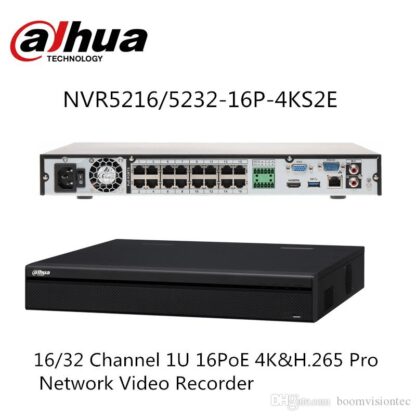 NVR Dahua NVR5216-16P-4KS2E, 16 canale, Max. 12MP, H.265+, 2xSATA3, 16PoE [1]
