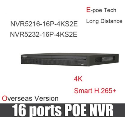 NVR Dahua NVR5216-16P-4KS2E, 16 canale, Max. 12MP, H.265+, 2xSATA3, 16PoE [1]